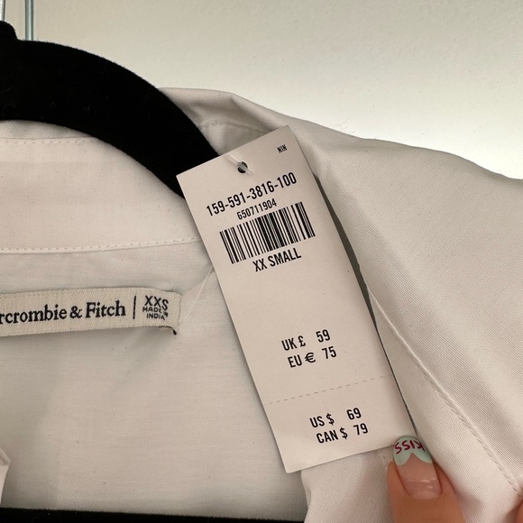 NWT Abercrombie White Oversized Shirt / Boyfriend Button Down - Picture 4 of 7